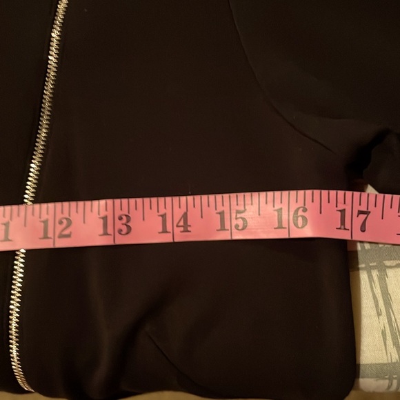 Ann Taylor 8 Black Dress over-knee, Full Length Gold Zip Front closure sleeves - Picture 4 of 13